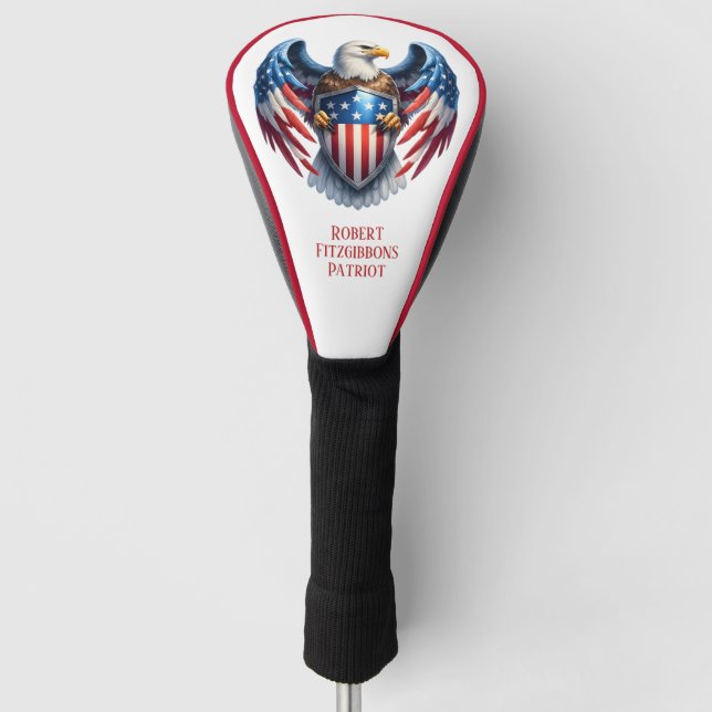 Funda Para Palo De Golf Águila Americana Patriótica (Anverso)