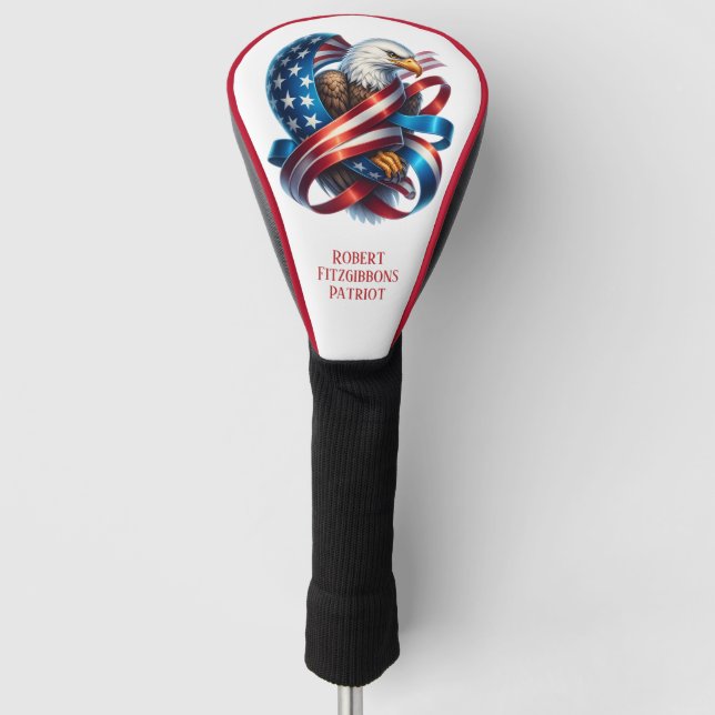 Funda Para Palo De Golf Águila Americana Patriótica (Anverso)