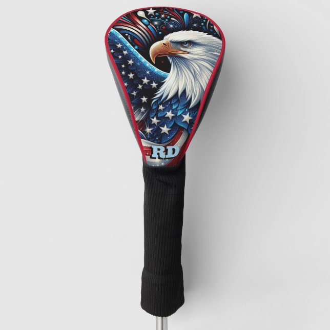 Funda Para Palo De Golf Águila Americana Patriótica (Anverso)