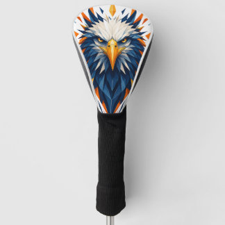 Funda Para Palo De Golf Águila Geométrica Azul y Naranja Arte Poligonal