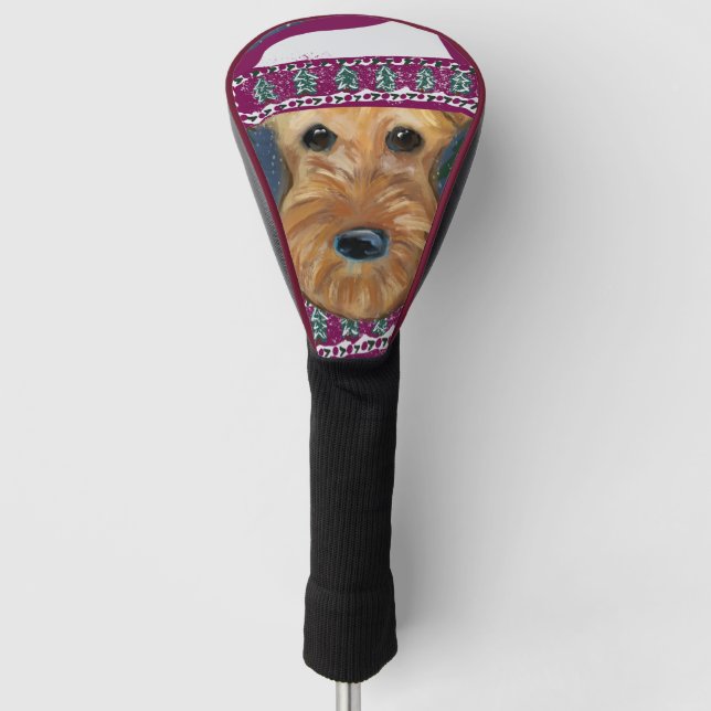 FUNDA PARA PALO DE GOLF AIREDALE TERRIER (Anverso)