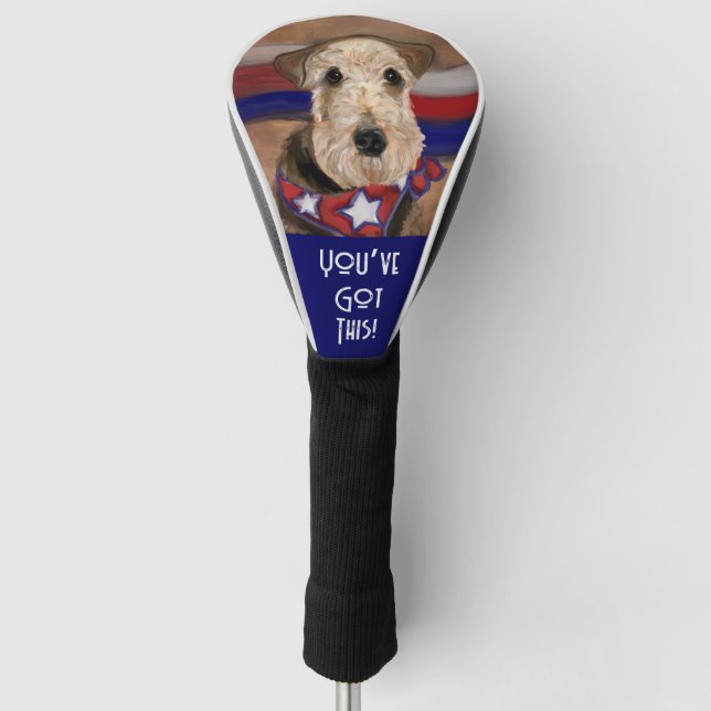 FUNDA PARA PALO DE GOLF AIREDALE TERRIER (Anverso)