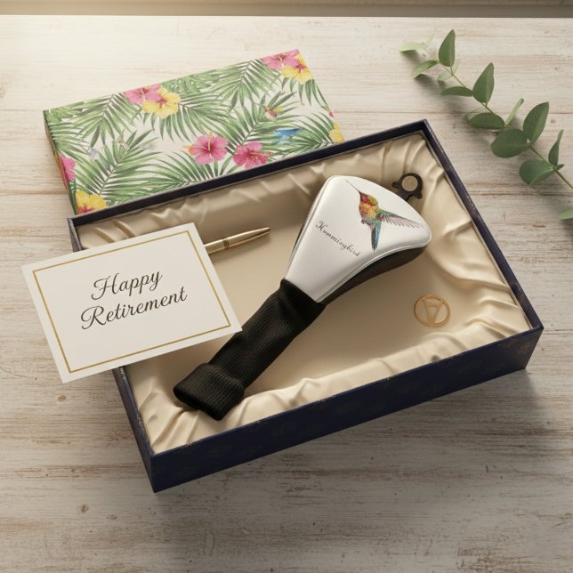 Funda Para Palo De Golf Alas arcoiris: Vibrante Hummingbird Art, personali (Subido por el creador)