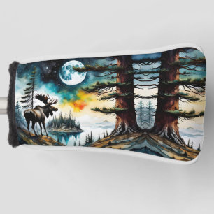 Funda Para Palo De Golf Alaskan Moose de pie en la montaña Ridge