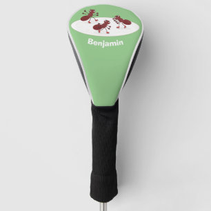 Funda Para Palo De Golf Alegres hormigas rojas patinando sobre hielo dibuj