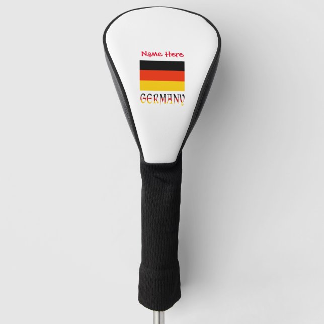 Funda Para Palo De Golf Alemania Bandera Alemana Personalización Roja (Anverso)