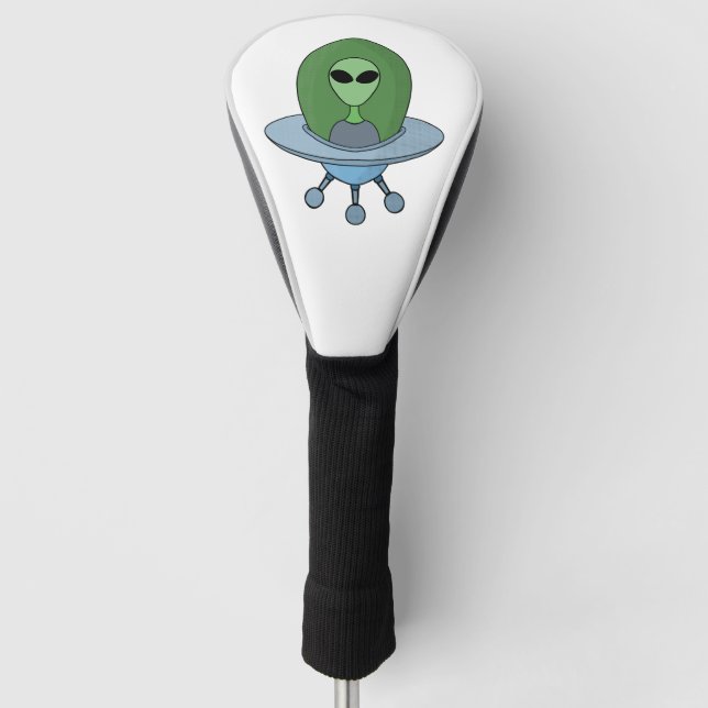 Funda Para Palo De Golf Alien en su pequeña nave espacial (Anverso)