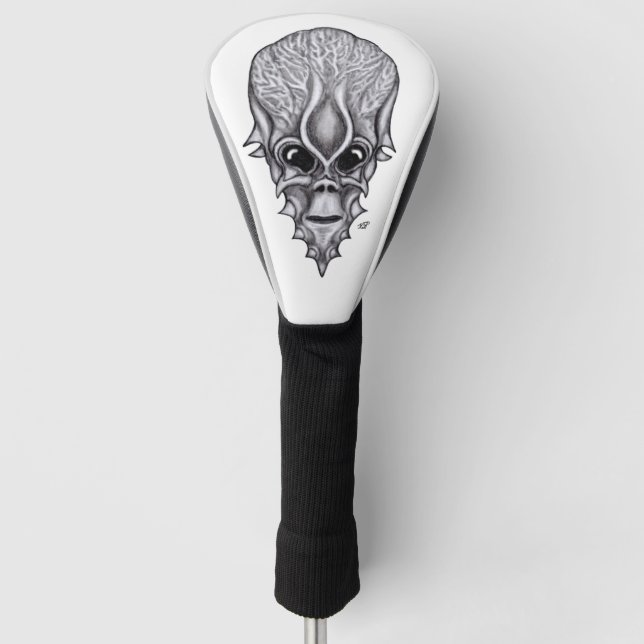 Funda Para Palo De Golf Alien Face , reconstrucción facial de cráneo afric (Anverso)