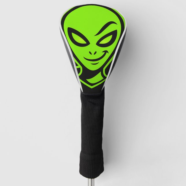 Funda Para Palo De Golf Alienígena Verde Buena Suerte (Anverso)