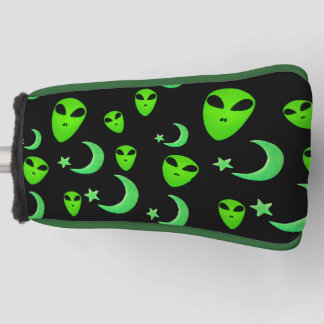 Funda Para Palo De Golf Alienígenas brillantes, luna creciente y estrellas