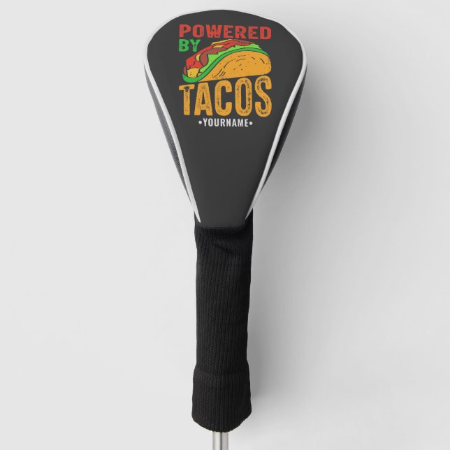 Funda Para Palo De Golf Alimentado por Tacos Mexicanos Food Lover (Anverso)