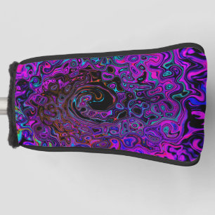 Funda Para Palo De Golf Alucinante Remolino Líquido Retro Negro y Magenta