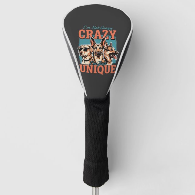 Funda Para Palo De Golf Amante de Perro Único Loco (Anverso)