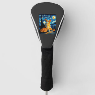 Funda Para Palo De Golf Amantes de perros Corgi Pintura de van gogh noche