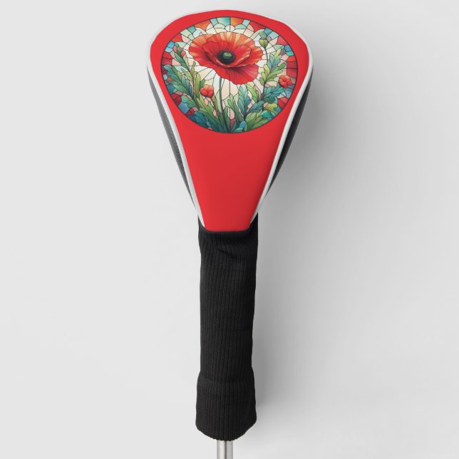 Funda Para Palo De Golf Amapola de Vidrio Emplomado (Anverso)