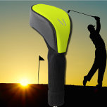 Funda Para Palo De Golf amarillo fluorescente - añadir monograma<br><div class="desc">Cubierta de cabezal de golf con fondo de color sólido amarillo fluorescente y fuente gris. Diseño sencillo y a la moda de Alma Wad. Personalízalo con tu monograma ahora .. ____________ El amarillo está asociado con el signo de Gemini en la astrología occidental. Puede tener esto en cuenta al elegir...</div>