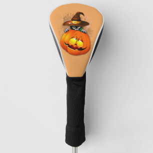 Funda Para Palo De Golf Amigos de Halloween con gatos y calabazas de bruja