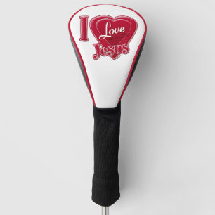Funda Para Palo De Golf Amo a Jesús Corazón Rojo