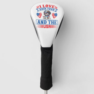 Funda Para Palo De Golf Amo a Shih Tzus y a los Estados Unidos