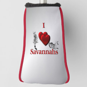 Funda Para Palo De Golf Amo al gato Savannah plateado