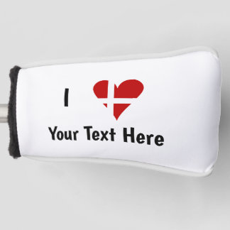 Funda Para Palo De Golf Amo (Corazón Bandera Danesa) Texto Personalizado