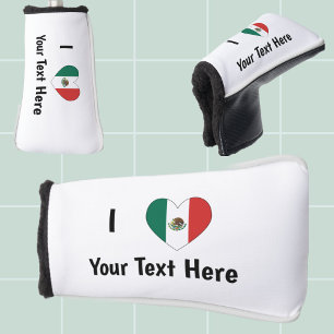 Funda Para Palo De Golf Amo (Corazón de la Bandera Mexicana) Personalizado