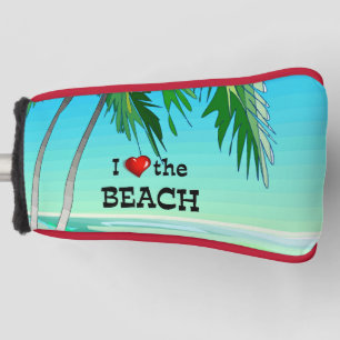 Funda Para Palo De Golf Amo la playa, azul tropical