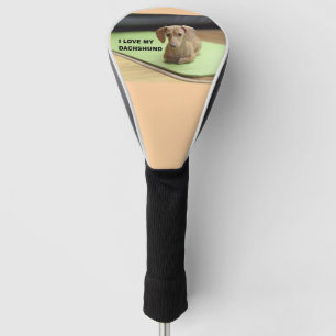 Funda Para Palo De Golf Amo mi crema Dachshund con una foto