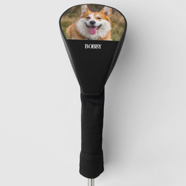 Funda Para Palo De Golf Añadir su propia foto y nombre de perro (Anverso)