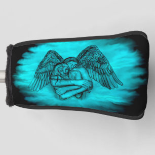 Funda Para Palo De Golf Ángel Eros en el amor, diseño negro y verde