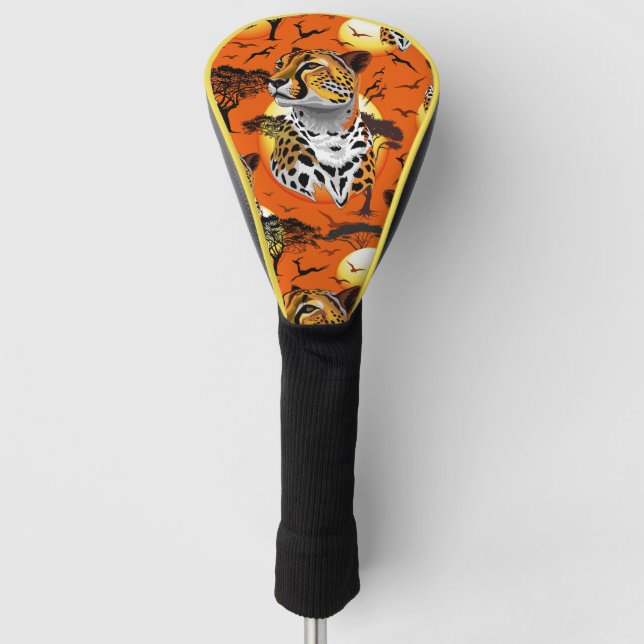 Funda Para Palo De Golf Animales salvajes de la costa africana Cheetah (Anverso)