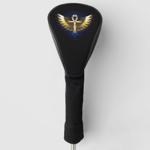 Funda Para Palo De Golf Ankh de oro con alas