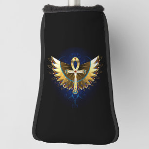 Funda Para Palo De Golf Ankh de oro con alas
