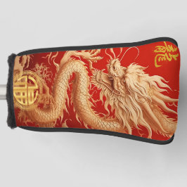 Funda Para Palo De Golf Año Rojo y Oro del Dragon Power Emblem Putter