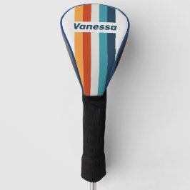 Funda Para Palo De Golf Antiguo Pin de Cardo a Rayas con Nombre