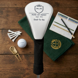 Funda Para Palo De Golf Anuncio de Monograma de Hombre de Mérito Futuro Pa