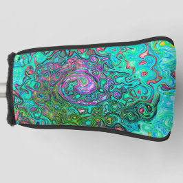 Funda Para Palo De Golf Aquamarine Groovy Abstract Retro Láquido Swirl