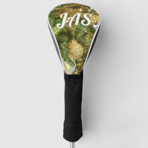 Funda Para Palo De Golf Árbol de Navidad plateado y dorado en vacaciones