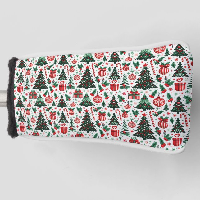 Funda Para Palo De Golf Árbol de Navidad, regalos, caramelos (Anverso)