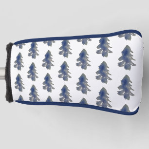 Funda Para Palo De Golf Árboles de pinos de bosques de color azul oscuro