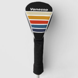 Funda Para Palo De Golf Arcoíris de Hielo Retro a través de Rayas con Nomb