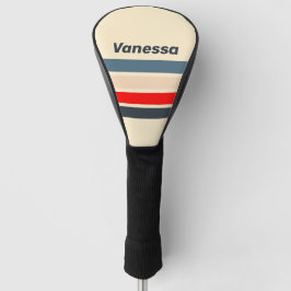 Funda Para Palo De Golf Arcoiris Náutico Retro a través de Rayas con Nombr