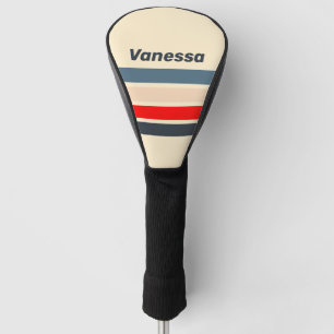 Funda Para Palo De Golf Arcoiris Náutico Retro a través de Rayas con Nombr