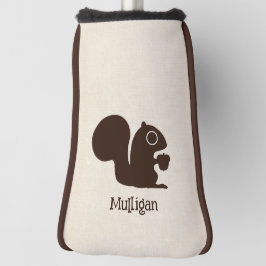 Funda Para Palo De Golf Ardilla con nombre personalizado Cuadros de madera