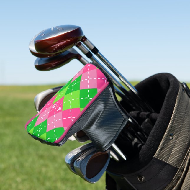 Funda Para Palo De Golf Argel rosa y verde con puntas blancas (In Situ)