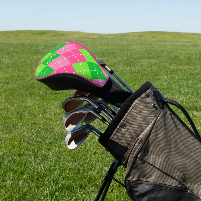 Funda Para Palo De Golf Argel rosa y verde con puntas blancas (In Situ)