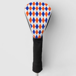 Funda Para Palo De Golf Argyle naranja y Diamante Azul