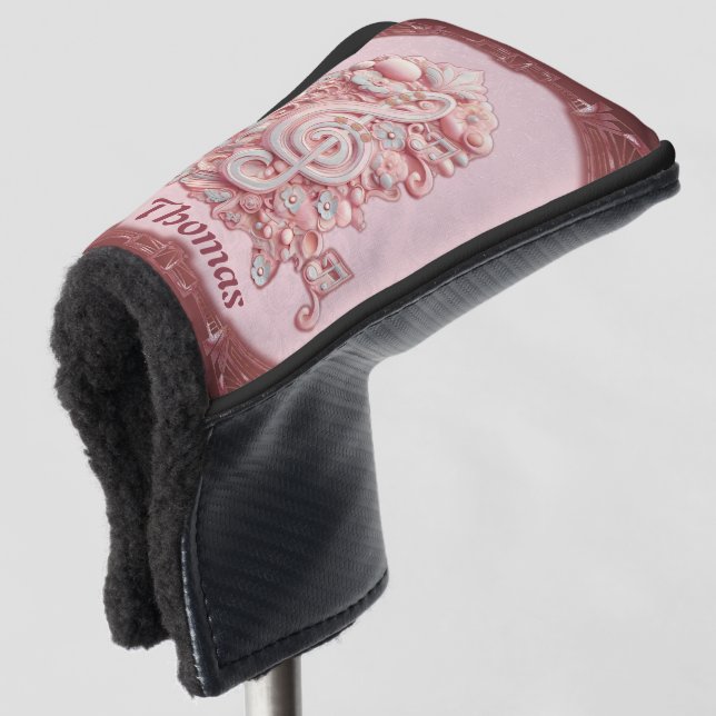 Funda Para Palo De Golf Armonía en rosa, un majestuoso y estilizado trinqu (Anverso 3/4)