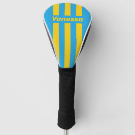 Funda Para Palo De Golf Arrecife Retro Aqua Tres Rayas de Pin con Nombre