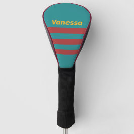 Funda Para Palo De Golf Arrecife Rubí a través de rayas con nombre